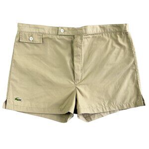 Vintage IZOD Lacoste Mesh‑Lined Khaki Cotton Twill Shorts Large APPROX 37″ Waist